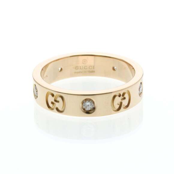 Gucci Icon Diamond Ring Pink Gold (18K) Fashion Diamond Band Ring Pink Gold